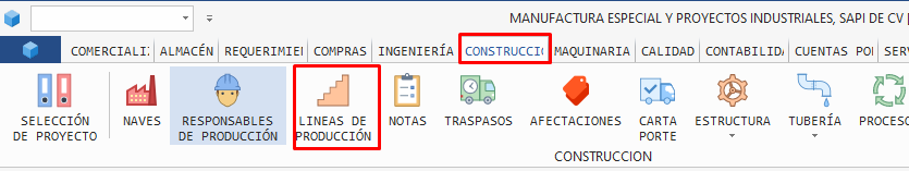 Acceso a lineas de producción