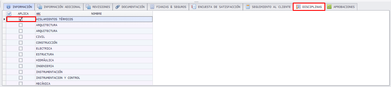 Asignar disciplina